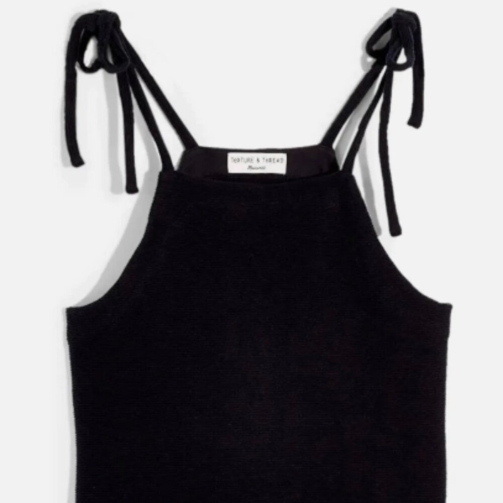 Texture & Thread Madewell Black Cropped Top with Tie Straps